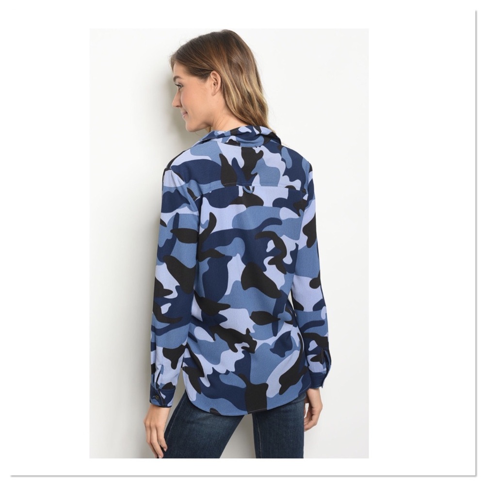 Blue Camo Blouse - Picture 2 of 5